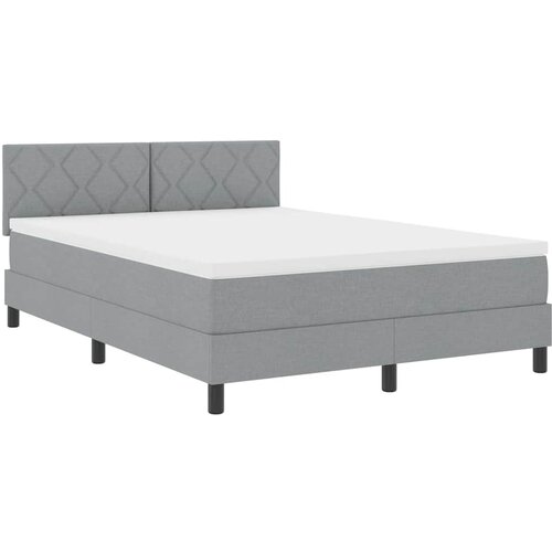  Krevet s opruga kutije Svijetlo siva 140 x 200 cm tkanina Slike