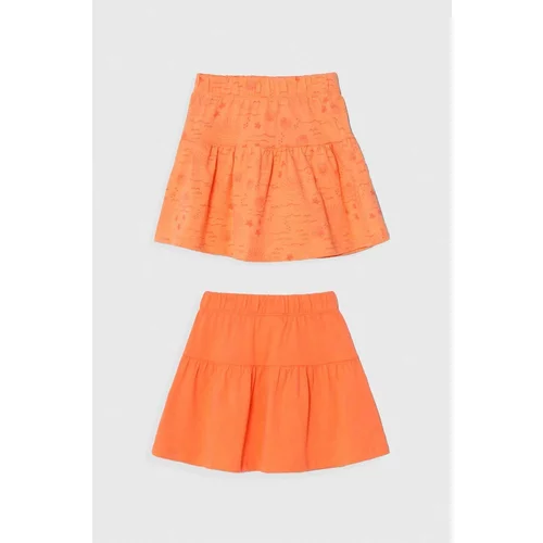 Zippy Dječje pamučna haljina 2-pack boja: narančasta, mini, širi se prema dolje