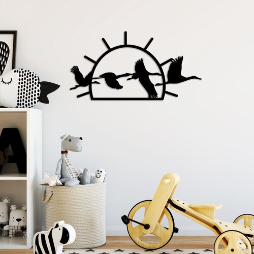 Wallity Zidna dekoracija Ptice selice - L, 70 x 36 cm, Crna Cene