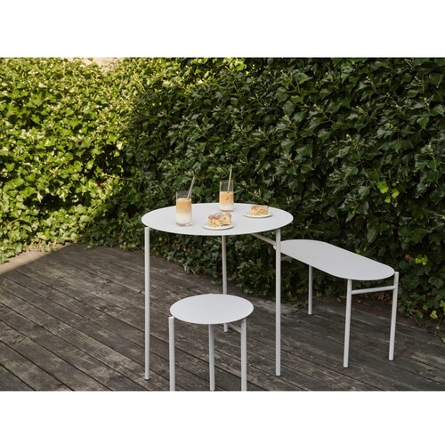 Zone Bela kovinska okrogla jedilna miza &amp;oslash; 70 cm Disc &amp;ndash; Slike