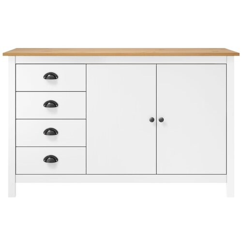 Maison Chic Komoda - Predalnik Hill bela 130x40x80 cm trdna borovina, (21718230) Cene