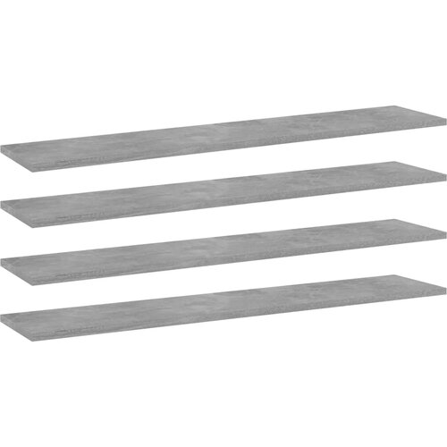 VidaXL Dodatne police za omaro 4 kosi betonsko sive 100x20x1,5 cm Slike