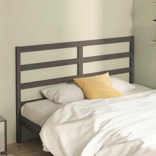  Uzglavlje za krevet sivo 126 x 4 x 100 cm od masivne borovine
