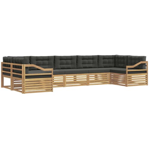  Set vanjskih sofa 7 kom. Bijela i antracit Poliester 404 x 166,5 x 73cm Slike