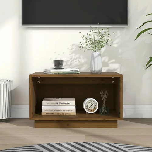 vidaXL TV omarica medeno rjava 60x35x35 cm trdna borovina