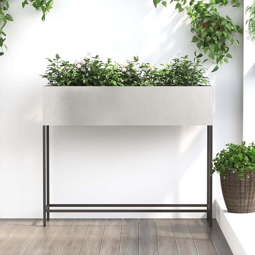  Povišeni Vrtni Planter Srebrno 100 x 26 x 82 cm Cene