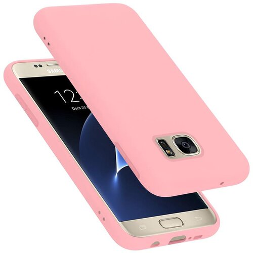 Cadorabo Ohi&amp;scaron;je združljiv s Samsungom v tekoči roza barvi - za&amp;scaron;čitni pokrov iz fleksibilnega silikona TPU, (20591339) Slike