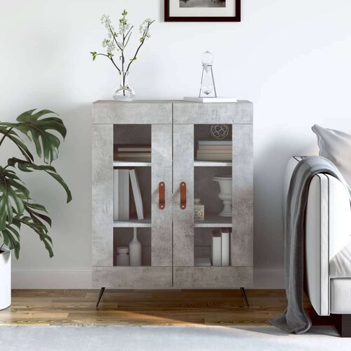  Komoda siva boja betona 69 5x34x90 cm od konstruiranog drva Slike