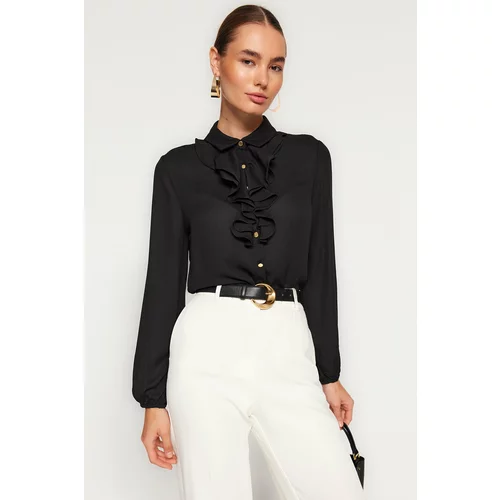 Trendyol Black Woven Shirt with Detachable Bow