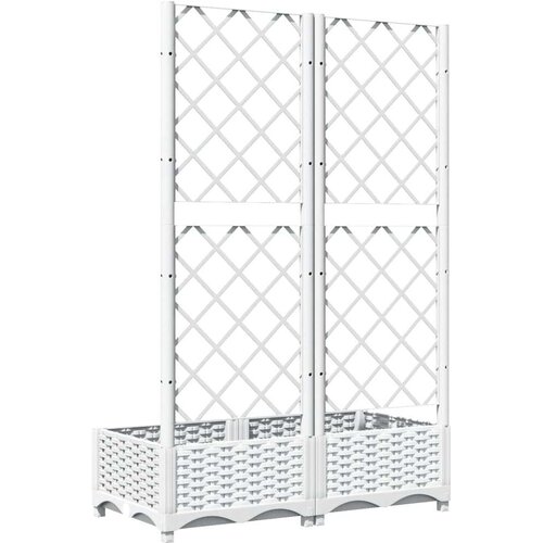 VidaXL Vrtna sadilica s re&amp;scaron;etkom bijela 80 x 40 x 121 5 cm PP Slike