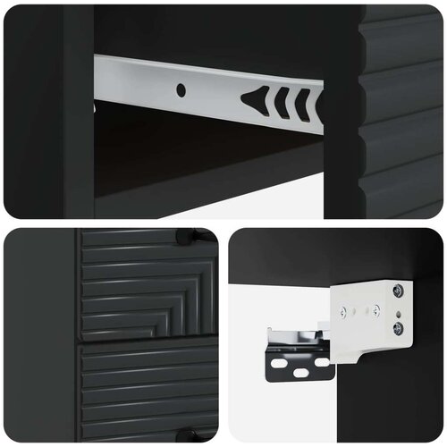  Noćni ormarić za montažu na zid 2 pcs Crna 34 5 x 33 x 40 cm Slike