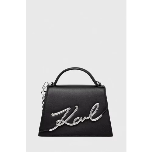 Karl Lagerfeld Kožna torba boja: crna