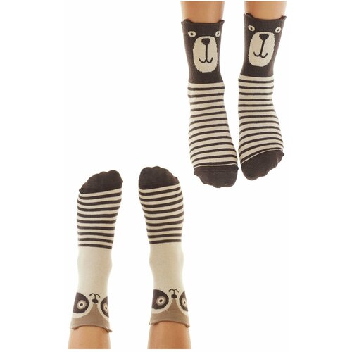 Denokids Bear and Raccoon Boys 2-Pack Socks Set Slike