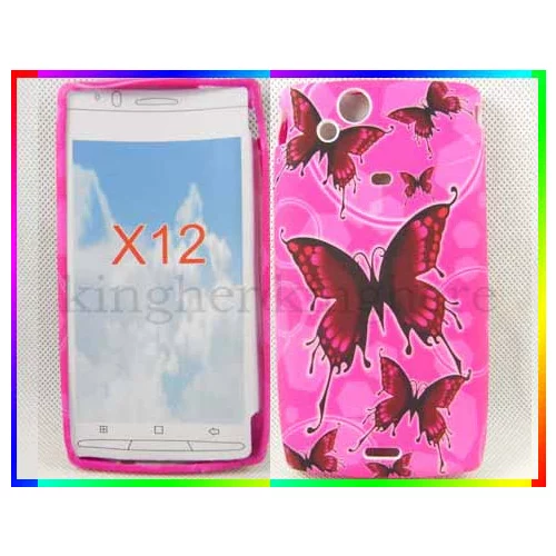  Gumijasti / gel etui Art za Sony Ericsson Xperia arc / Xperia arc S - roza z metulji