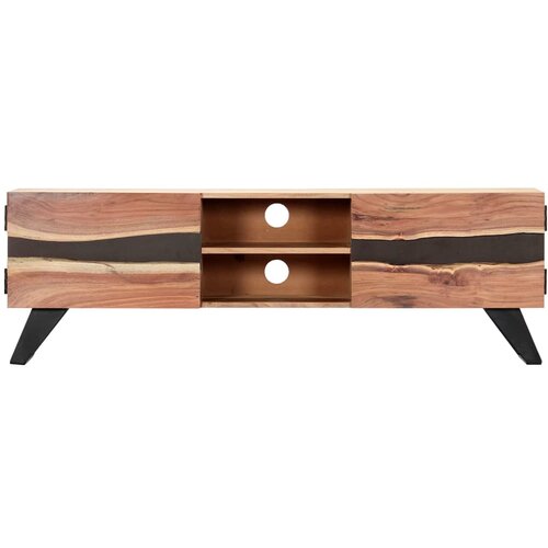 Maison Chic TV omarica - TV stojalo - Televizijska omarica 140x30x45 cm trden akacijev les, (21699155) Slike