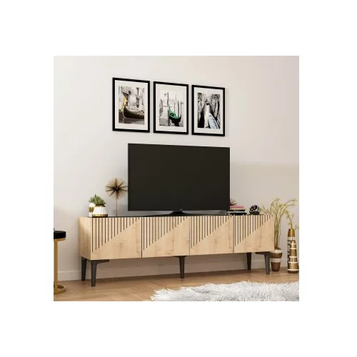 HANAH HOME Draw - Sapphire Oak, Black Marble TV omarica, (20784366)