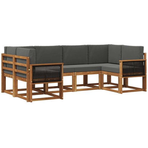 vidaXL Zunanja garnitura za sedenje 6 pcs Naravna in antracitna, (5000282158) Cene