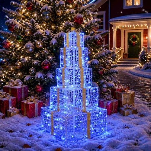  Božićne svjetleće kutije na slaganje 250 LED lampica Plava Cijene