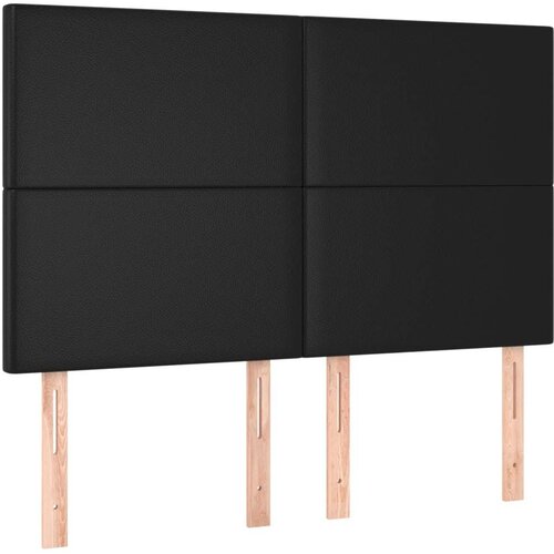  Krevet s oprugama i madracem crni 140 x 200 cm od umjetne kože Slike