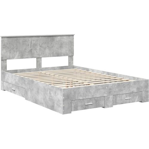  Krevetna konstrukcija s ladicama Betonski sivi 140 x 200 cm Slike