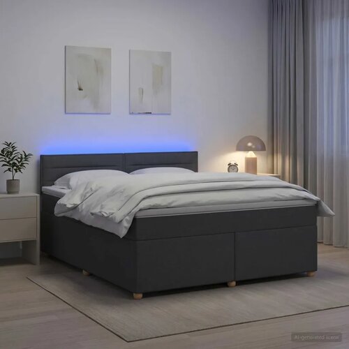  Boxspring krevet s madracem Tamnosiva 180 x 200 cm Tkanina - Tamnosiva 180 x 200 cm Dizajn linija Slike