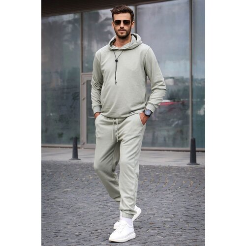 Madmext Mint Green Hooded Basic Tracksuit Set 5908 Slike