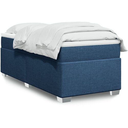 vidaXL Box spring postelja z vzmetnico modra 100x200 cm blago Cene