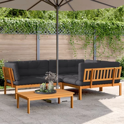 vidaXL 4-dijelni set vrtnih sofa od paleta s jastucima od drva bagrema