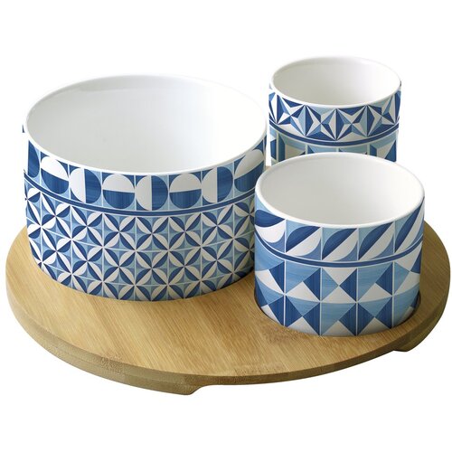 Easy Life Geometric Blue 4v1 set za predjed s krožnikom Cene