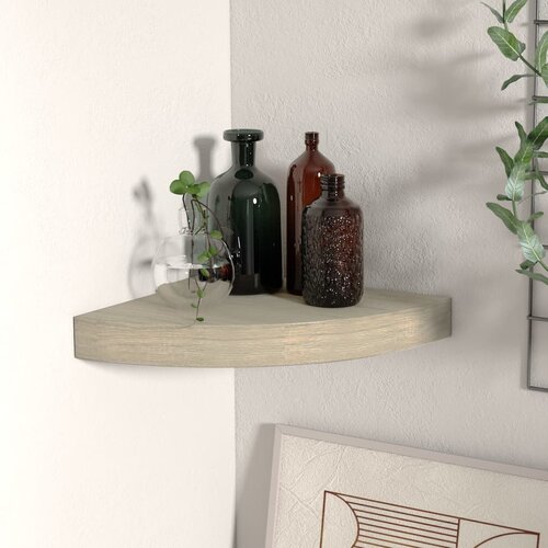 vidaXL Kotna polica barva hrasta 25x25x3,8 cm MDF Cene