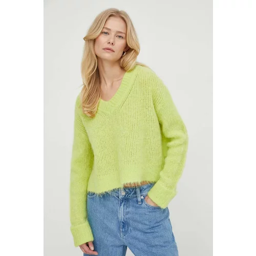 American Vintage Vuneni pulover za žene, boja: zelena