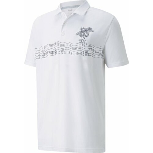 Puma Cloudspun Oasis Golf Polo Bright White/Navy Blazer M Slike