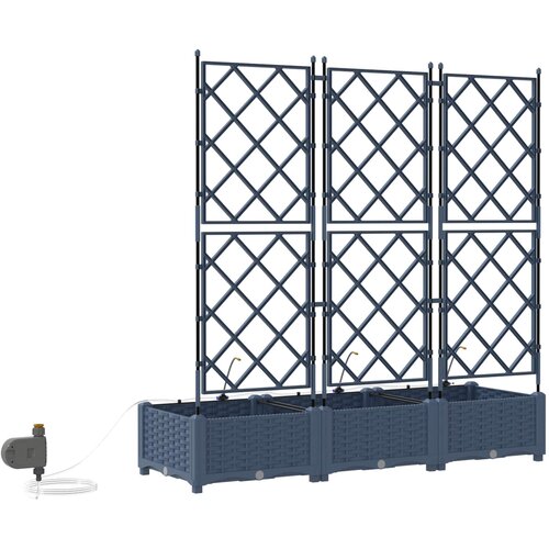  Vrtna saksija 3 pcs Sivi 120 x 40 x 126 cm Plastika Slike