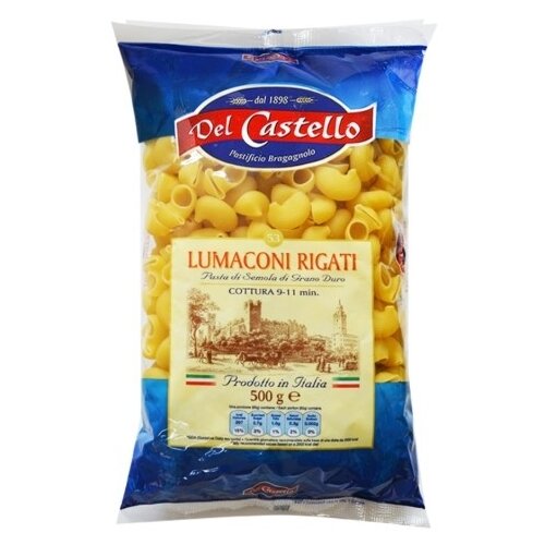 Del Castello lumaconi rigati testenina 500g kesa Cene