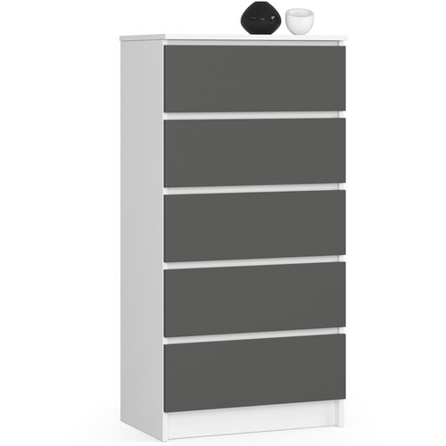 AKORD KOMODA K60 5SZ CLP BELE / SIVA, (21703091) Slike