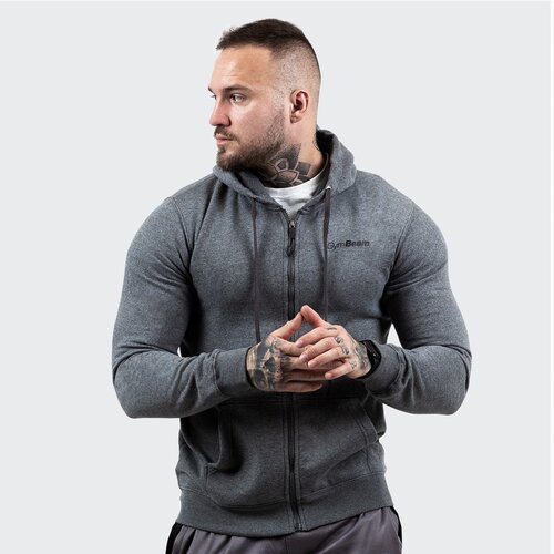 GymBeam dukser Zipper Hoodie Grey Black Slike