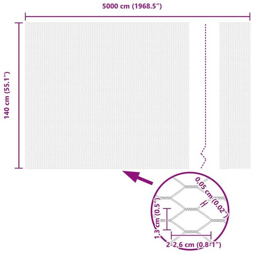 VidaXL &amp;Scaron;esterokutna ograda Pocinčani čelik 5000 x 0.05 x 140 cm Izdržljivo Slike
