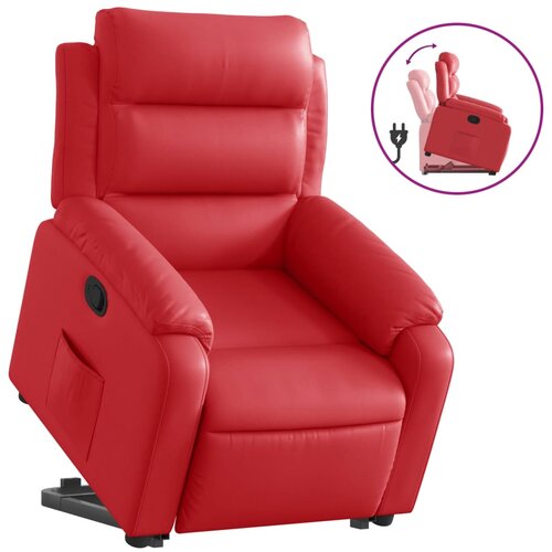 Maison Chic Naslanjač - Relax naslanjač s funkcijo vstajanja rdeče umetno usnje, (22062037) Cene