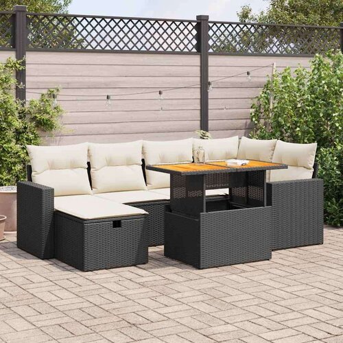  8-dijelni set vrtnih sofa od poliratana s jastucima crni bagrem Cene