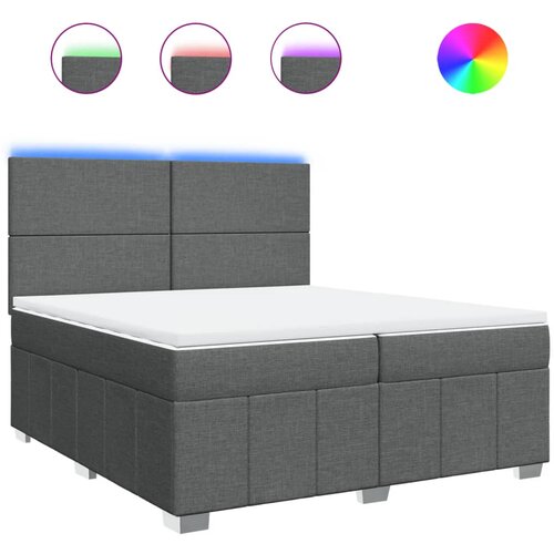 Maison Chic Box spring postelja - Vzmetna postelja z vzmetnico temno siva 200x200 cm blago SL4908, (21905675) Cene
