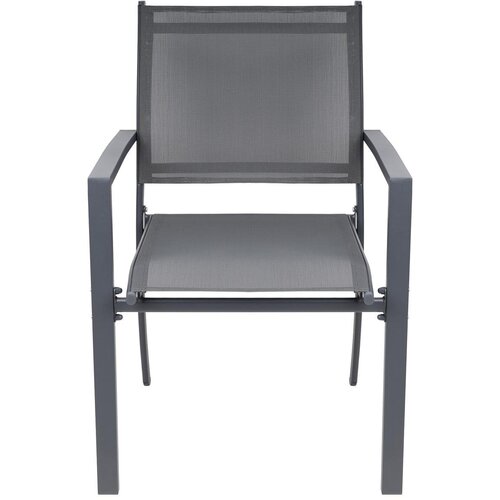  Saska Garden set od 2 vrtne stolice Textilene 57 &amp;times; 57 &amp;times; 88 cm &amp;ndash; sive Slike