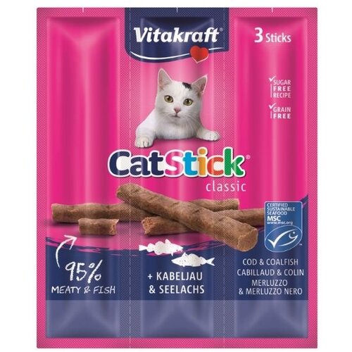 Vitakraft Pribolj&amp;scaron;ek Cat Stick trska/tuna 3 kos Slike