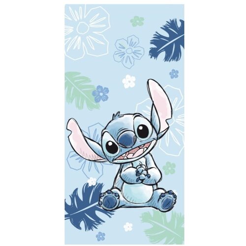 Jerry Fabrics Plavi pamučan dječji ručnik 70x140 cm Lilo and Stitch "Ohana Blue" – Cijene