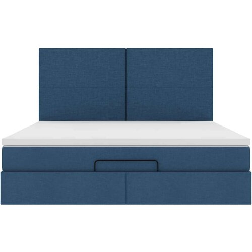 VidaXL Otomanski krevet s madracem plavi 160x200cm od tkanine Slike