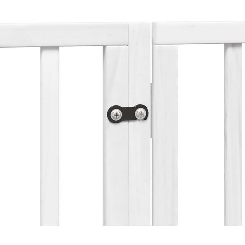  Vrata za pse s vrata&amp;scaron;cima 9 panela sklopiva 450 cm drvo topole Bijela 50 x 60 x 2 cm Slike