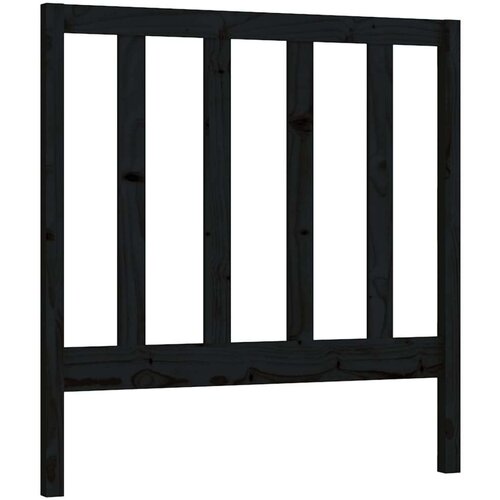  Uzglavlje za krevet crno 81 x 4 x 100 cm od masivne borovine Slike