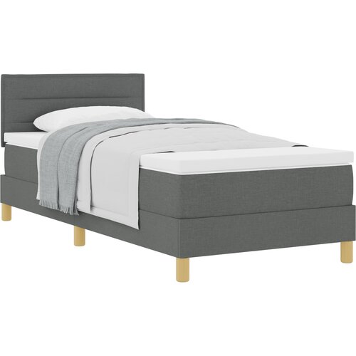 vidaXL krevet sa podzaklonom s madracem tamno sivi 90x190 cm tkanina Cijene