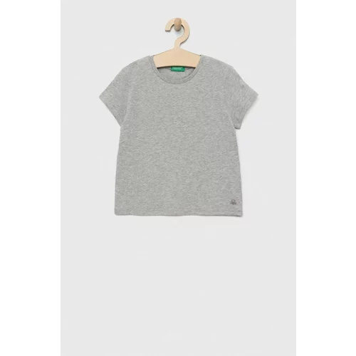 United Colors Of Benetton Dječja pamučna majica kratkih rukava boja: siva, glatki model