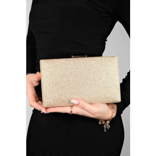 LuviShoes MARSEILLE Gold Sand Glitter Women's Evening Dress Bag Cene