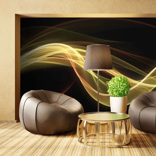  Tapeta - Yellow wave form floating in dark 450x270 Slike